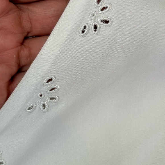 Vtg Nomadic Traders Fresco White Sweetheart Cami Shell Top XL Eyelet embroidered - Picture 5 of 12